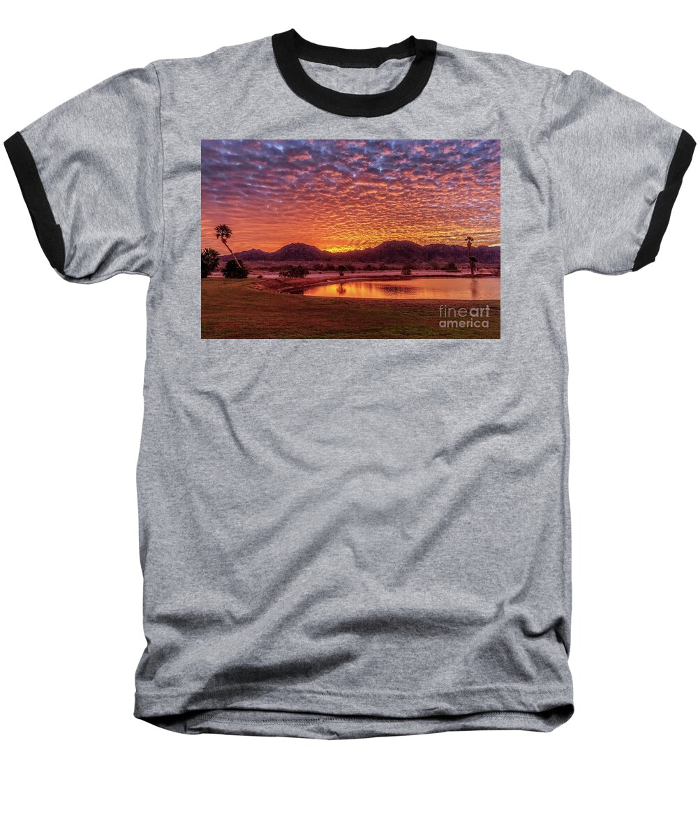 Sunset Baseball T-Shirt featuring the photograph Sunrise Over Gila Mountain Range by Robert Bales