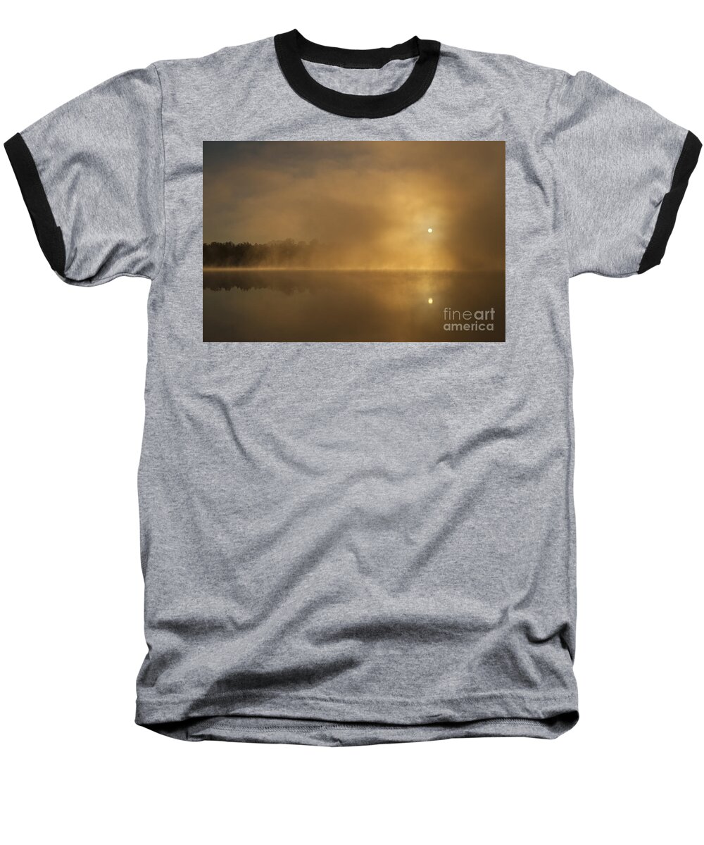Lake Cassidy Baseball T-Shirt featuring the photograph Sunrise Relections by Jim Corwin