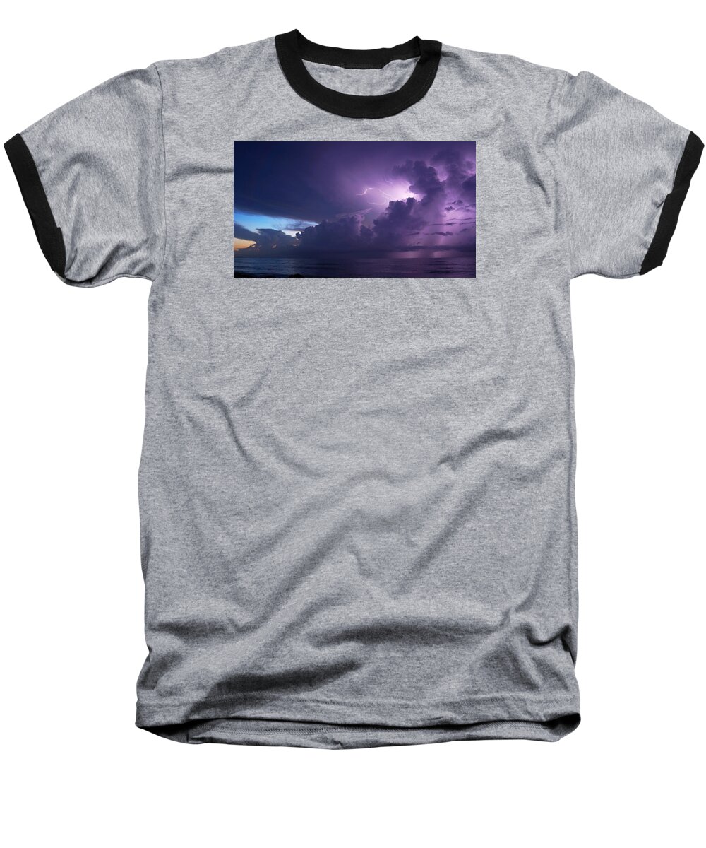 Thunderstorm Baseball T-Shirt featuring the photograph Sunrise Thunderstorm by Lawrence S Richardson Jr