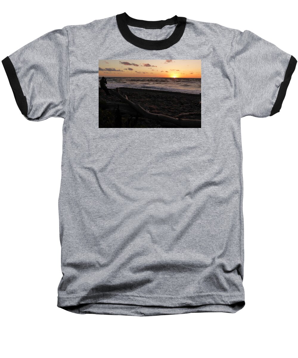 Nova Scotia Baseball T-Shirt featuring the photograph Sunset at Cap Rouge by Joel Deutsch
