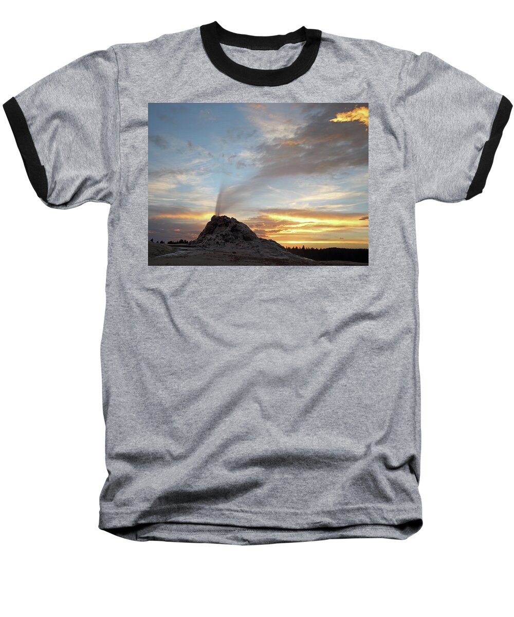 Sunset Baseball T-Shirt featuring the photograph Sunset at White Dome Geyser by Jean Clark
