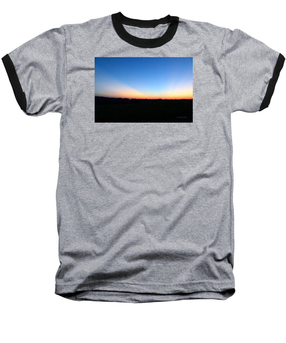 Sunset Baseball T-Shirt featuring the digital art Sunset Blue by Jana Russon