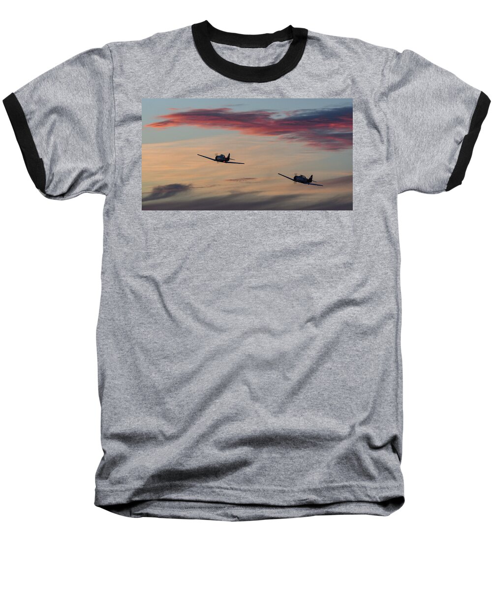 Sunset Baseball T-Shirt featuring the photograph Sunset Departure by David Hart
