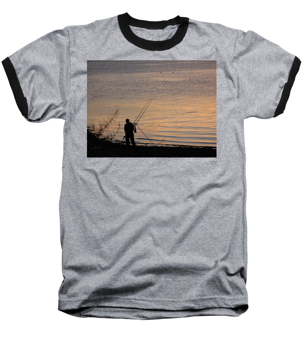 Scotland Baseball T-Shirt featuring the photograph Sunset Fishing on the Loch by Joseph Noonan