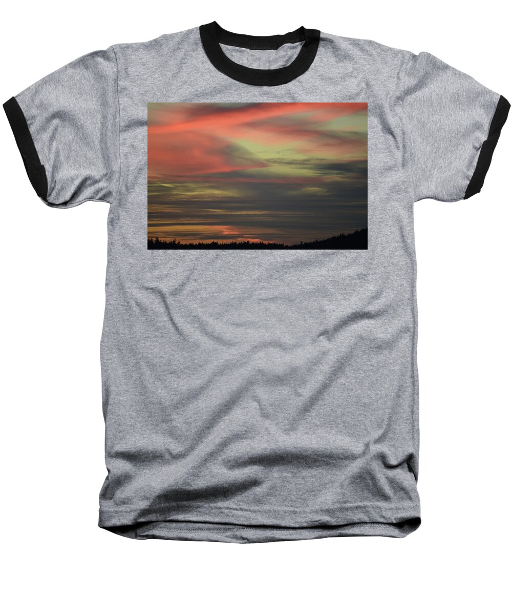 Clouds Baseball T-Shirt featuring the photograph Sunset Home by Ronda Broatch