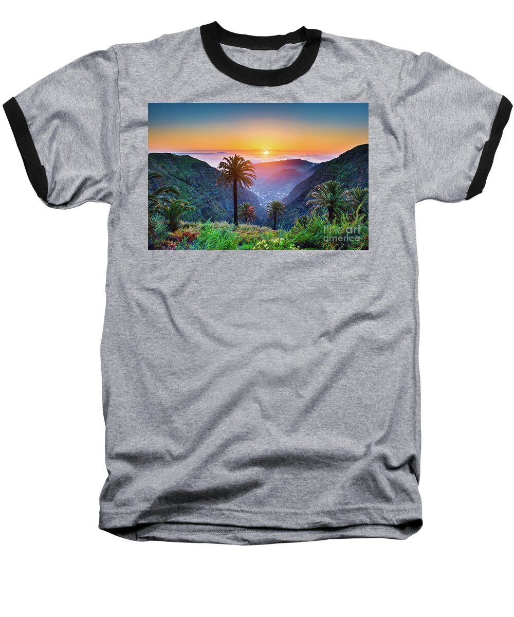 Fuerteventura Baseball T-Shirt featuring the photograph Sunset in the Canary Islands by JR Photography