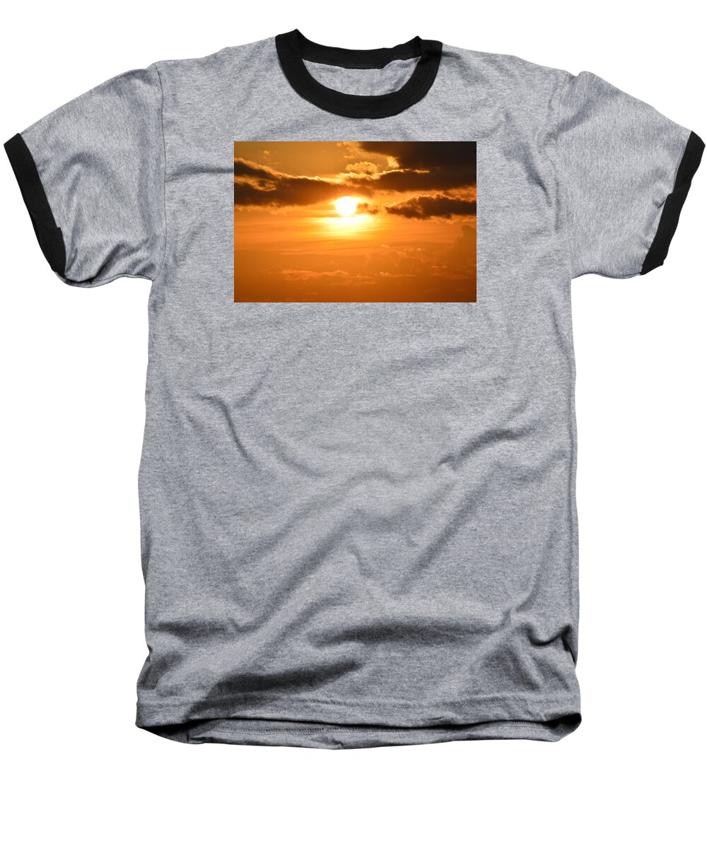 Abstract Baseball T-Shirt featuring the photograph Sunset In The Clouds by Lyle Crump