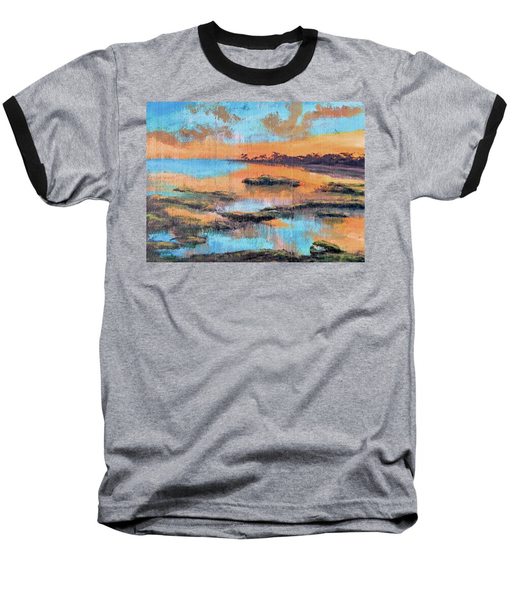  Baseball T-Shirt featuring the painting Sunset Key West by Ken Figurski