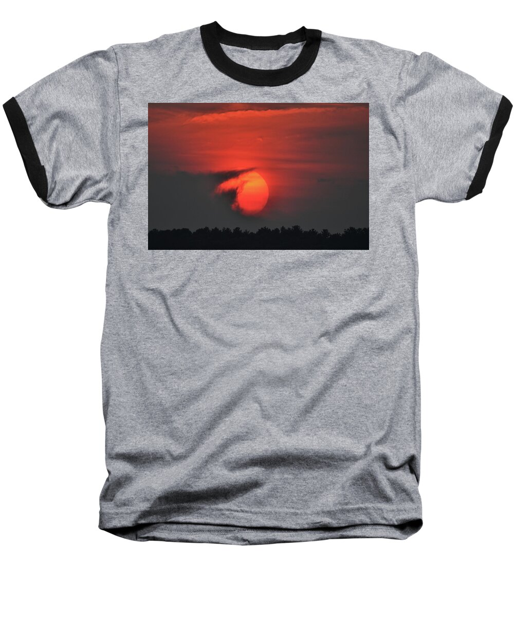 Sunset Baseball T-Shirt featuring the photograph Sunset on Plum Island by Nancy Landry