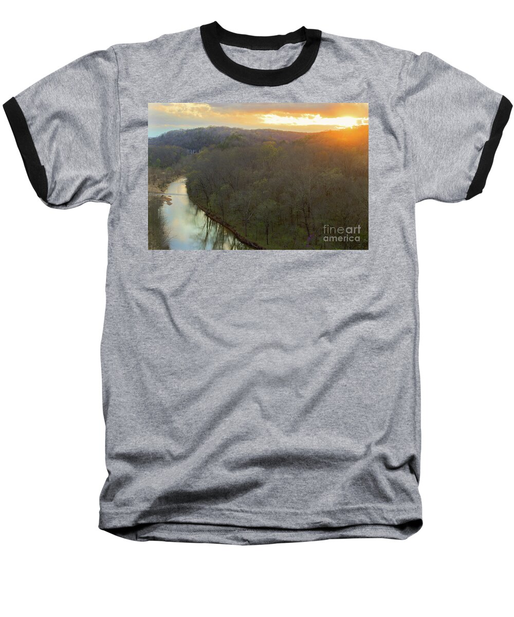 Sunset Baseball T-Shirt featuring the photograph Sunset on the River by Reva Dow
