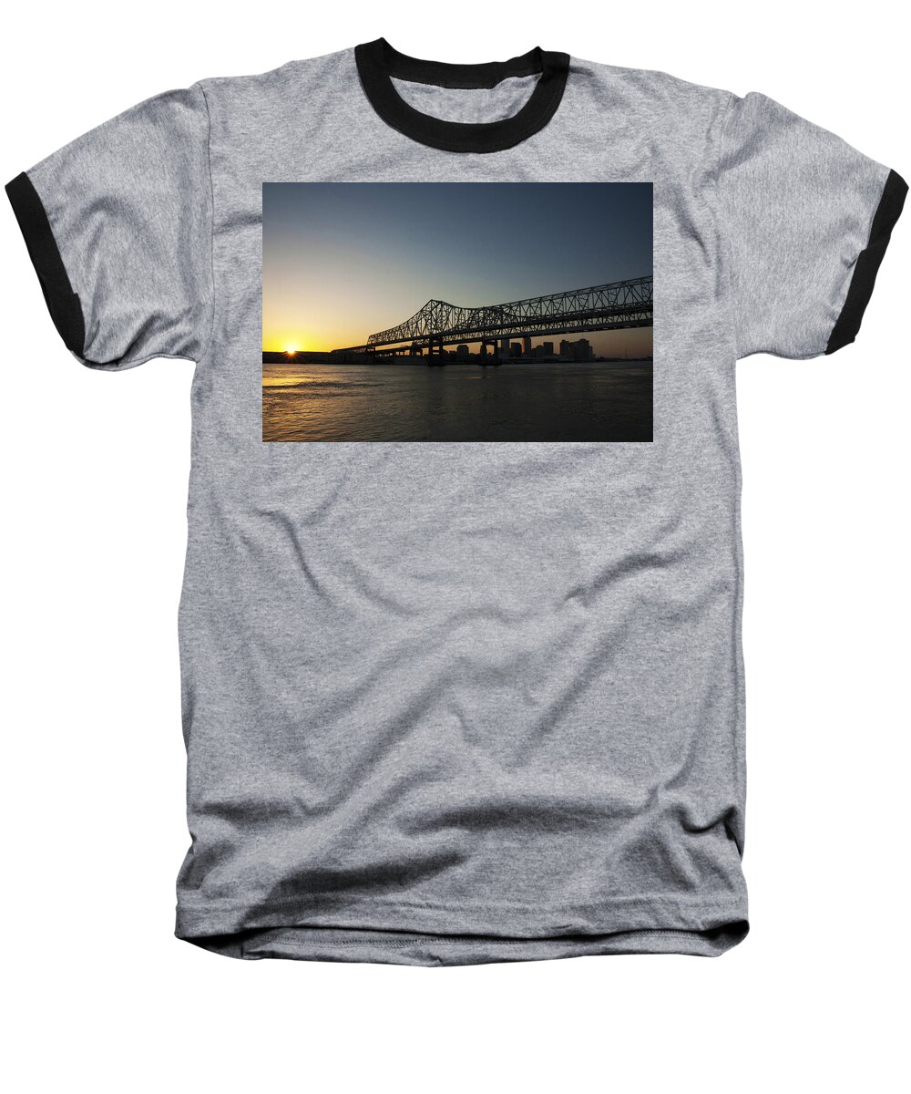 Sunset Baseball T-Shirt featuring the photograph Sunset Over Nola by Marc Villere