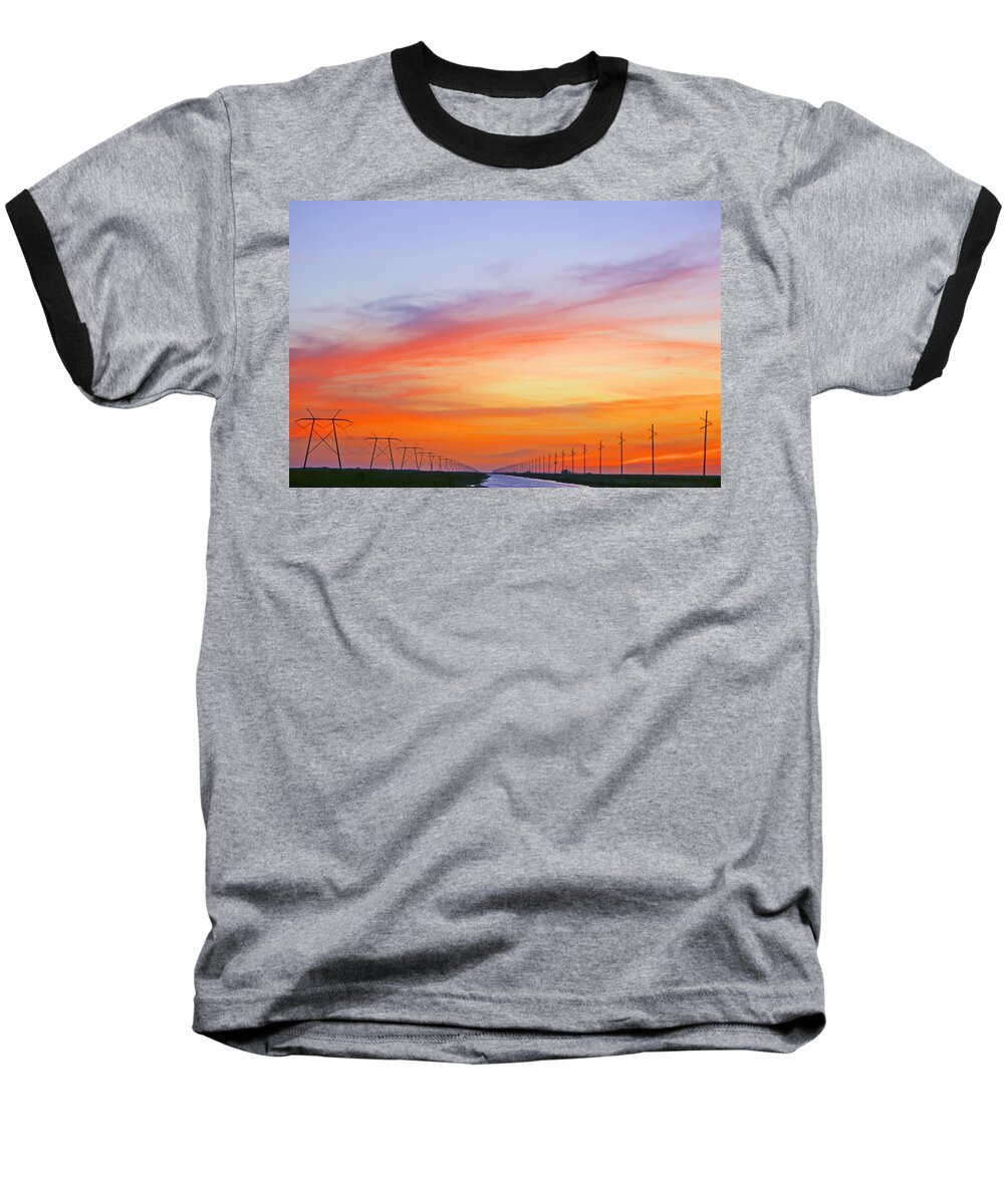 Sun Baseball T-Shirt featuring the photograph Sunset Over the Glades by Dart Humeston