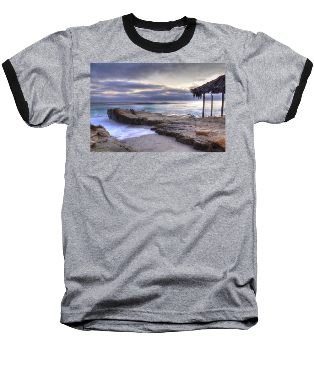 Sunset Baseball T-Shirt featuring the photograph Sunset Palapa by Kelly Wade