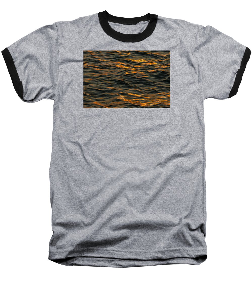 Water Baseball T-Shirt featuring the photograph Sunset Waves by Joe Ownbey