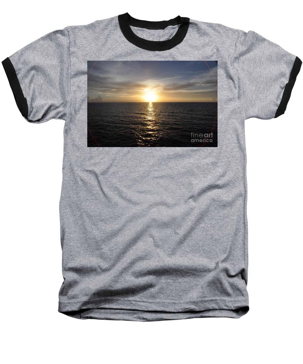Sunset Baseball T-Shirt featuring the photograph Sunset With Halo by John Black
