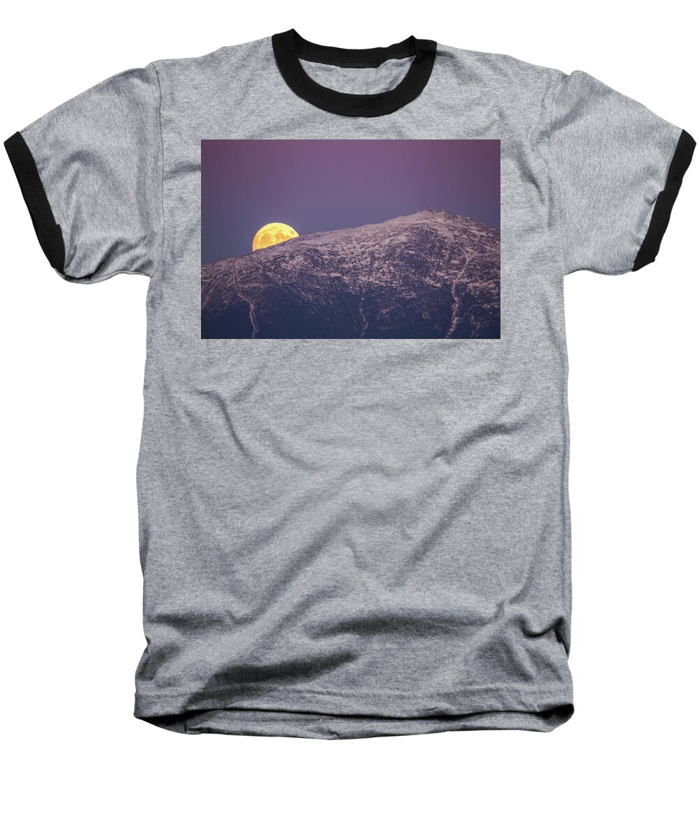 Mount Baseball T-Shirt featuring the photograph Super Moon Rising by White Mountain Images