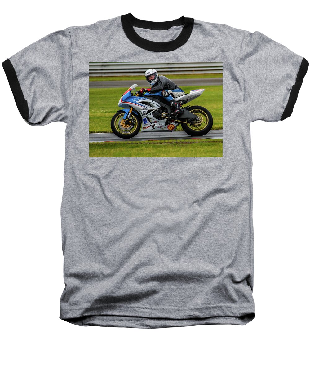Sports Bike Images Baseball T-Shirt featuring the photograph Super sport rider by Ed James