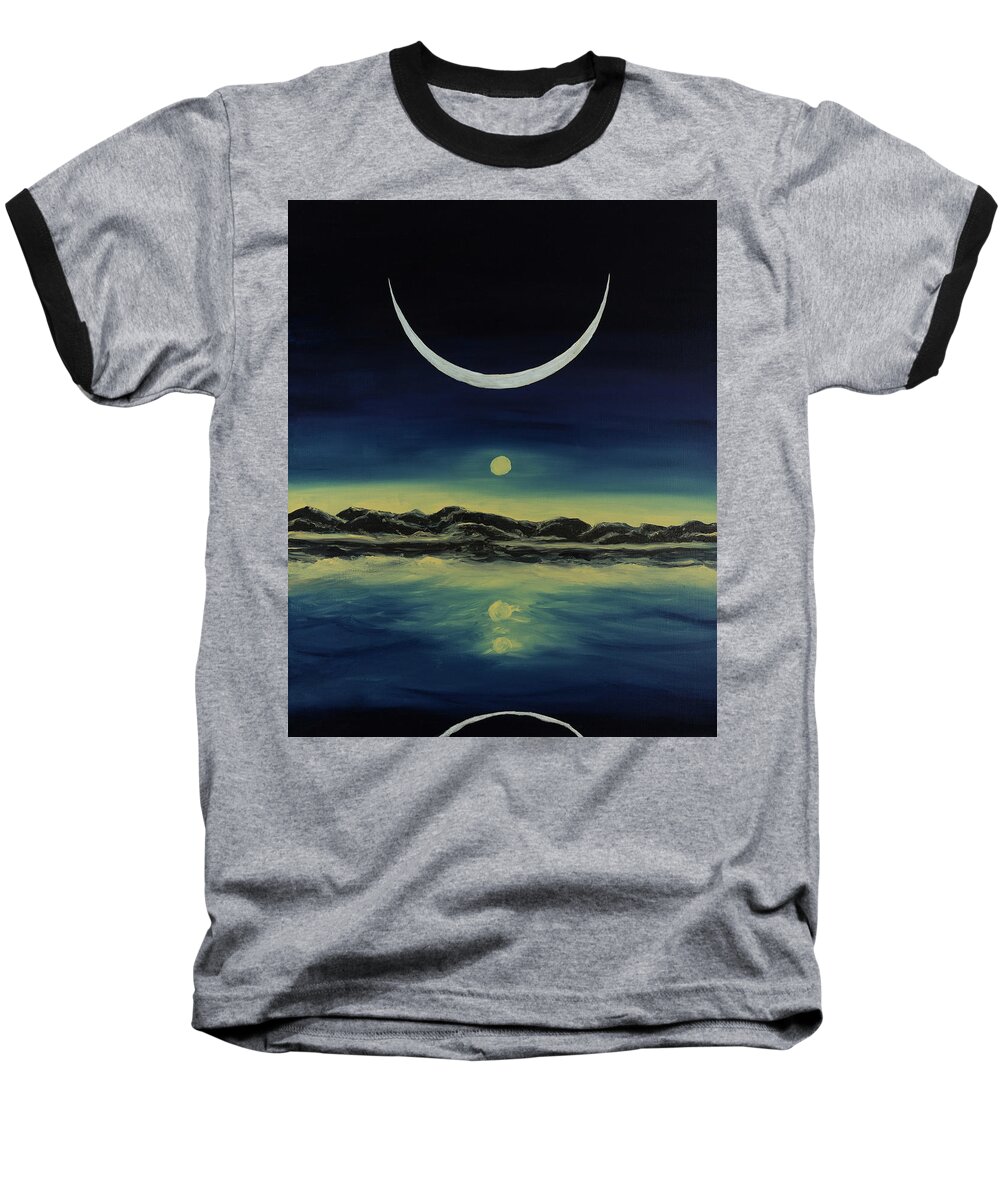 Sky Baseball T-Shirt featuring the painting Supernatural Eclipse by Jennifer Walsh