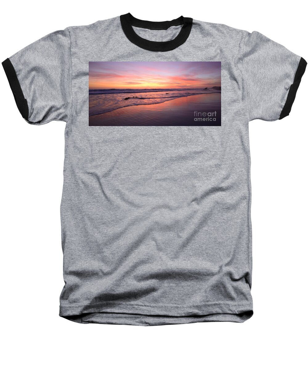 Landscapes Baseball T-Shirt featuring the photograph Surfer Afterglow by John F Tsumas