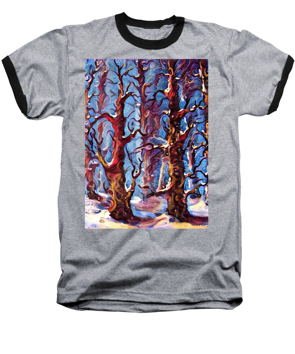 Forests Baseball T-Shirt featuring the painting Surreal forest by Megan Walsh