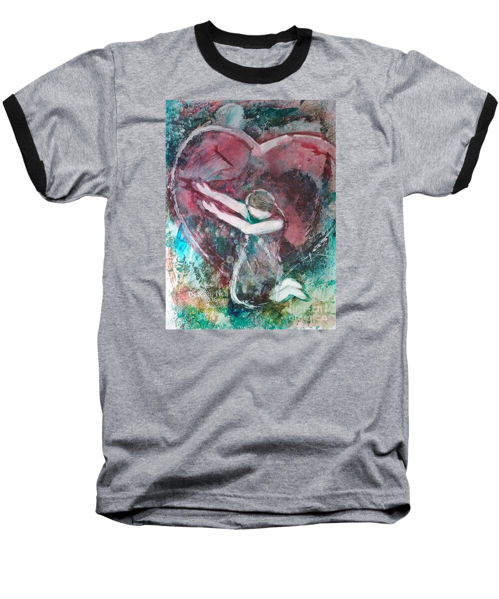 Heart Baseball T-Shirt featuring the painting Surrendered by Deborah Nell