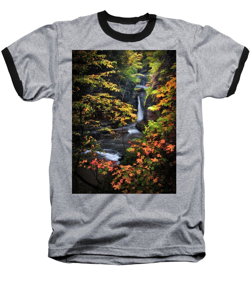 Ithaca Baseball T-Shirt featuring the photograph Surrounded by Fall by Neil Shapiro