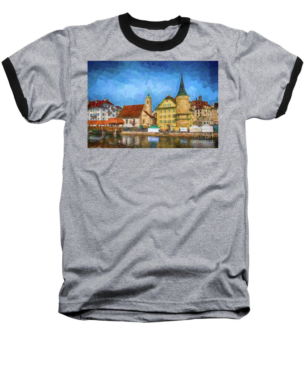 Cityscape Baseball T-Shirt featuring the photograph Swiss Town by Pravine Chester