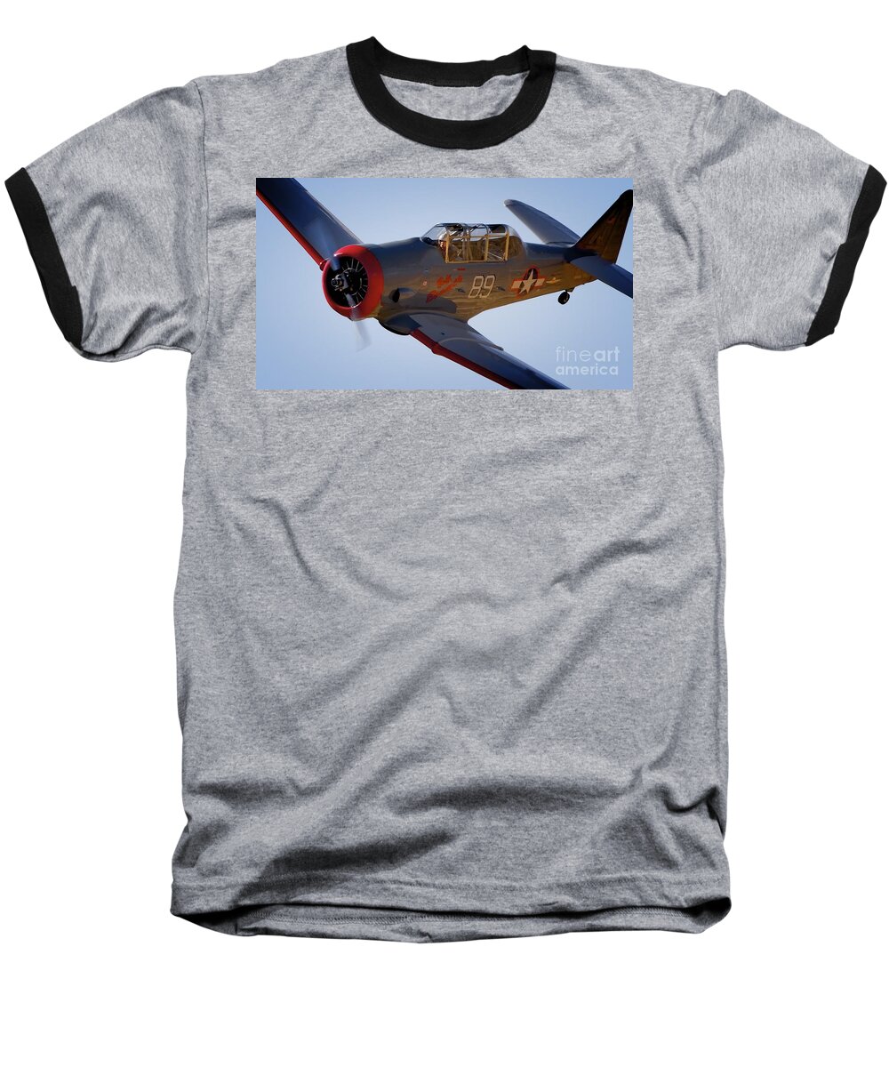 Transportation Baseball T-Shirt featuring the photograph T-6 Race 89 Baby Boomer by Gus McCrea