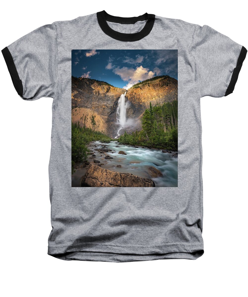 America Baseball T-Shirt featuring the photograph Takakkaw falls of Yoho National park by William Lee