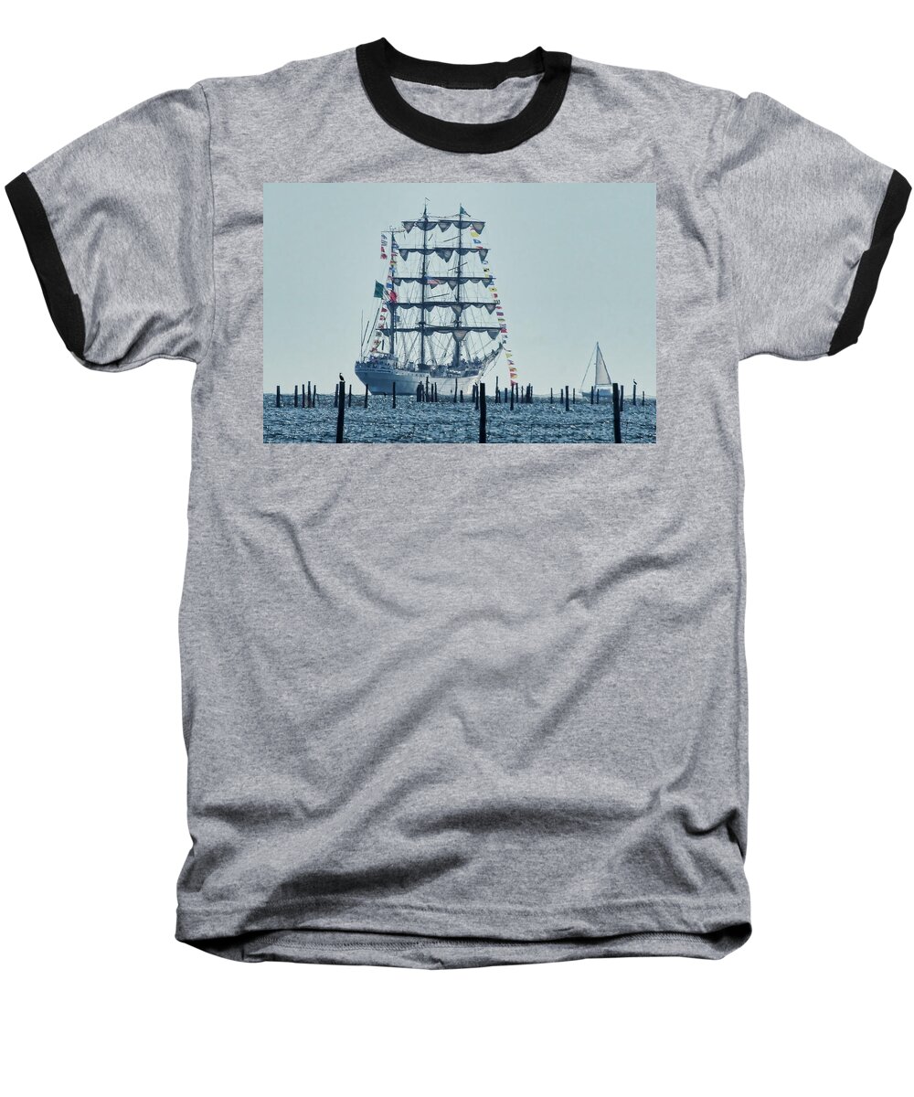 Sailing Baseball T-Shirt featuring the photograph Tall Ship by Alan Hutchins