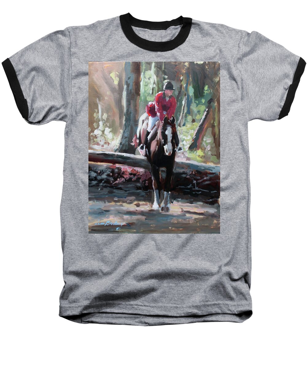 Horse Baseball T-Shirt featuring the painting Tally Ho by Susan Bradbury