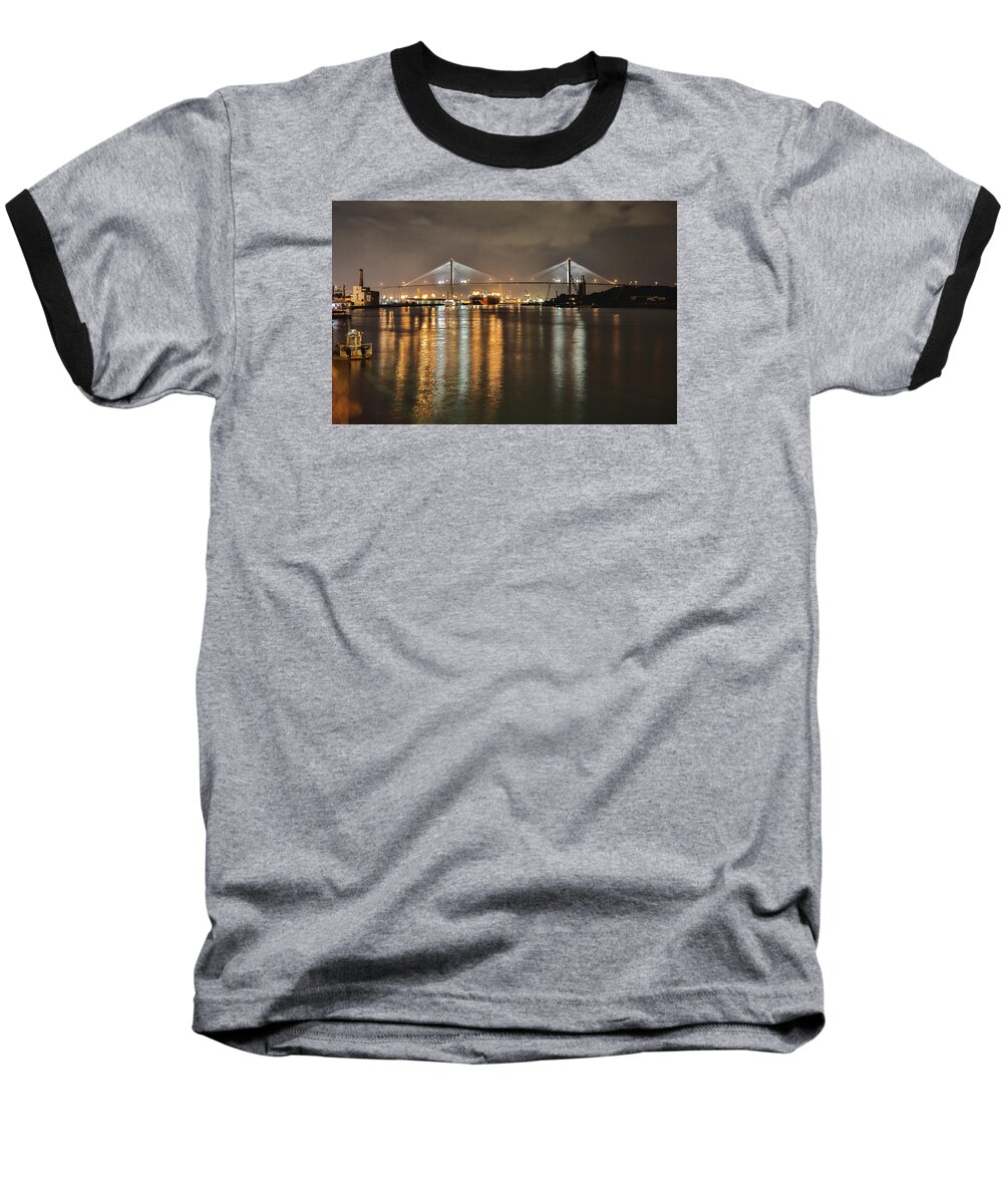 Talmadge Memorial Bridge Baseball T-Shirt featuring the photograph Talmadge Memorial Bridge by Jimmy McDonald