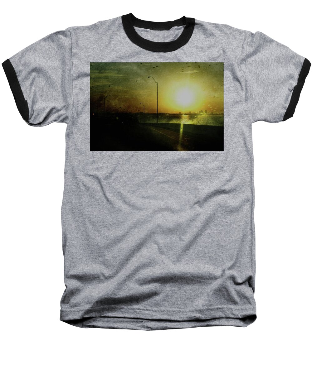 City Baseball T-Shirt featuring the photograph Tampa Gritty Morning by Stoney Lawrentz