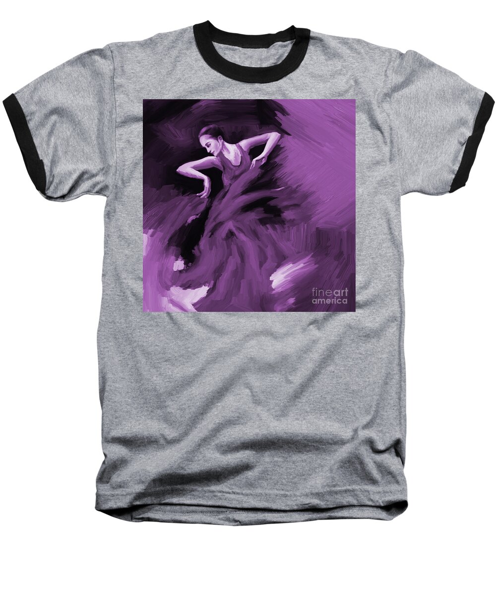 Dance Baseball T-Shirt featuring the painting Tango Dancer 01 by Gull G