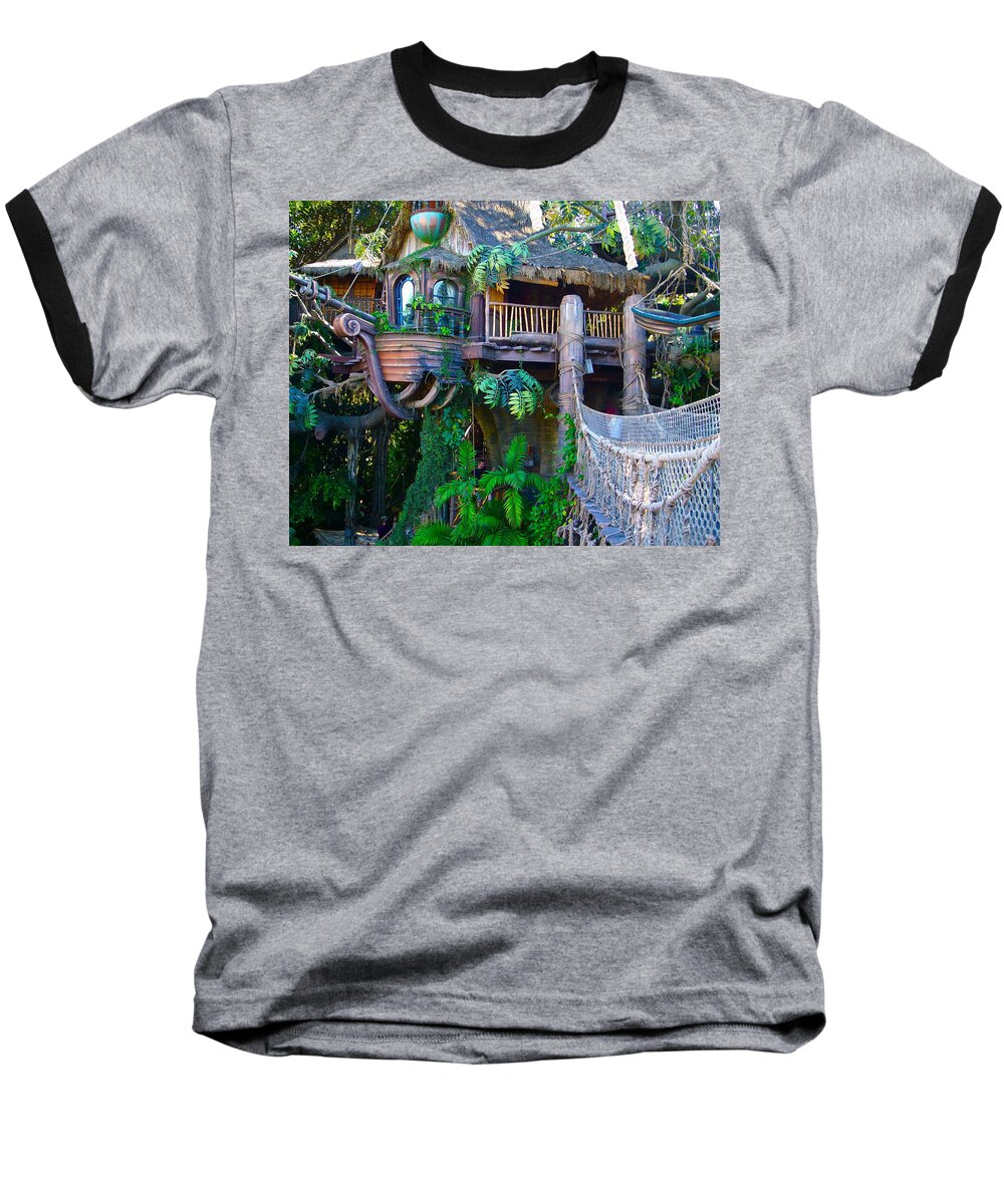 Tarzan Baseball T-Shirt featuring the photograph Tarzan Treehouse by Karon Melillo DeVega