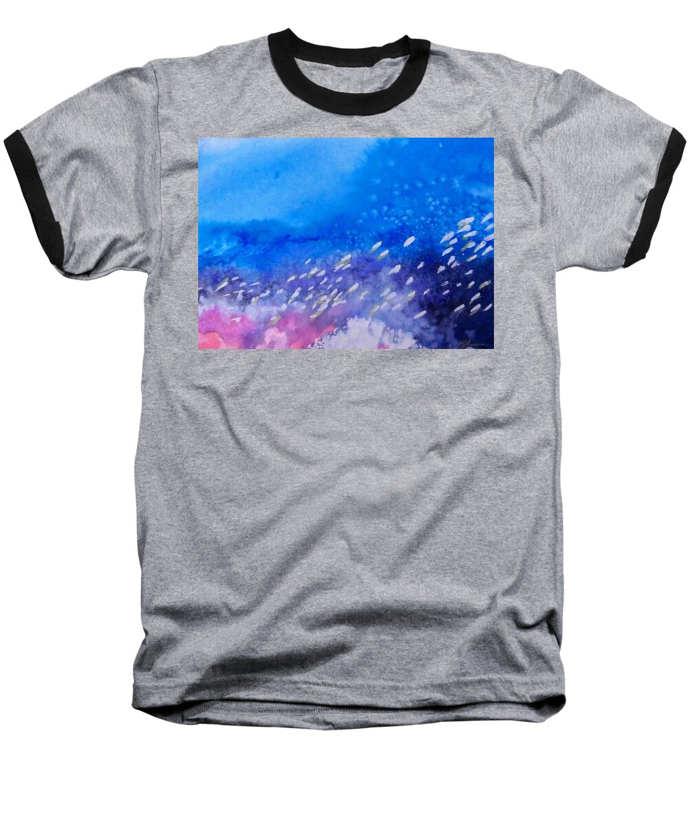  Water Outdoors Nature Seascape Ocean Travel Holidays Baseball T-Shirt featuring the painting Tavu Na Siki by Ed Heaton