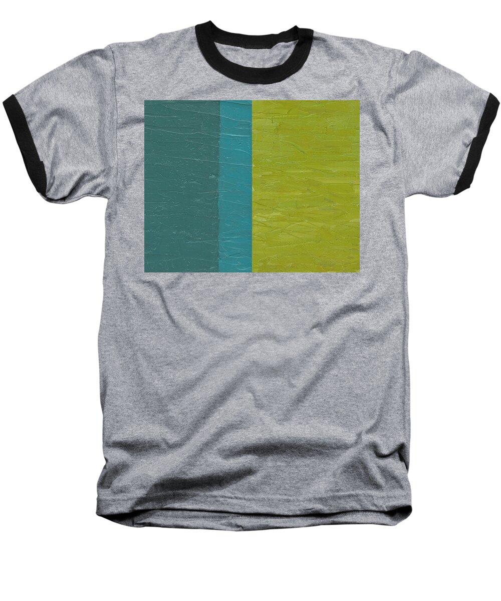 Paint Baseball T-Shirt featuring the painting Teal and Olive by Michelle Calkins
