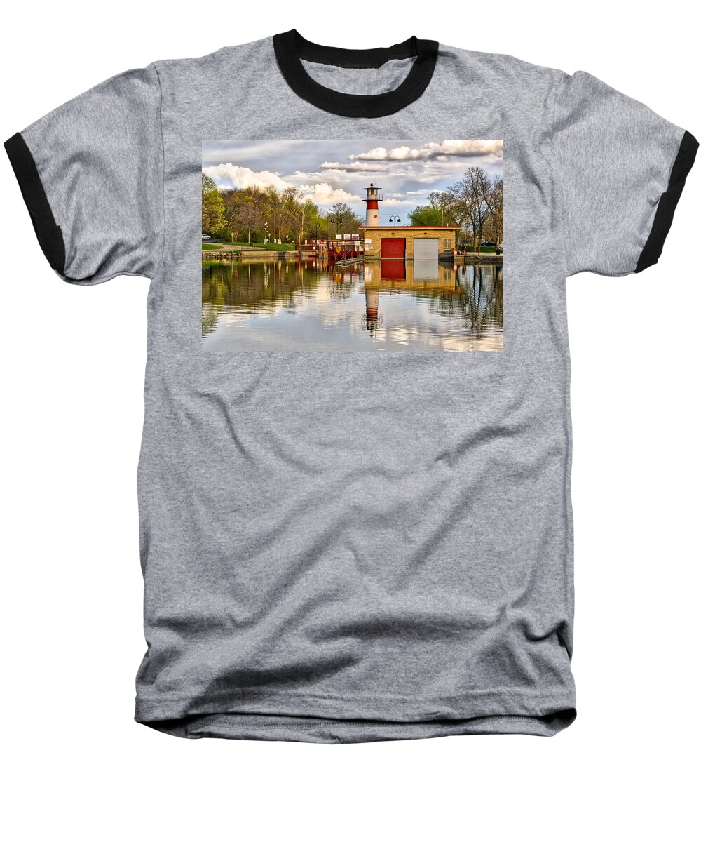 Tenney Baseball T-Shirt featuring the photograph Tenney Lock - Madison - Wisconsin by Steven Ralser