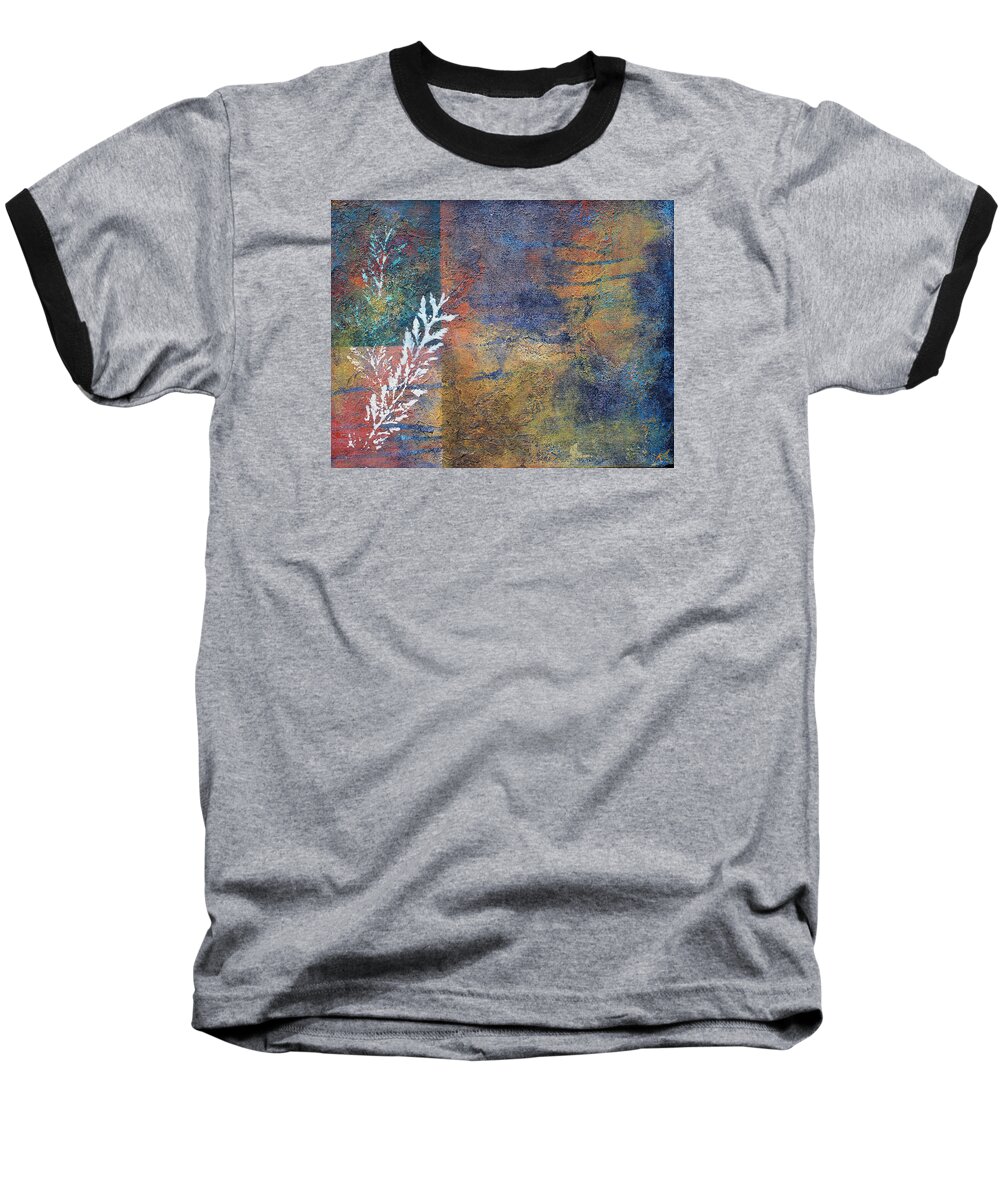 Abstract Baseball T-Shirt featuring the painting Terra Firma by Theresa Marie Johnson