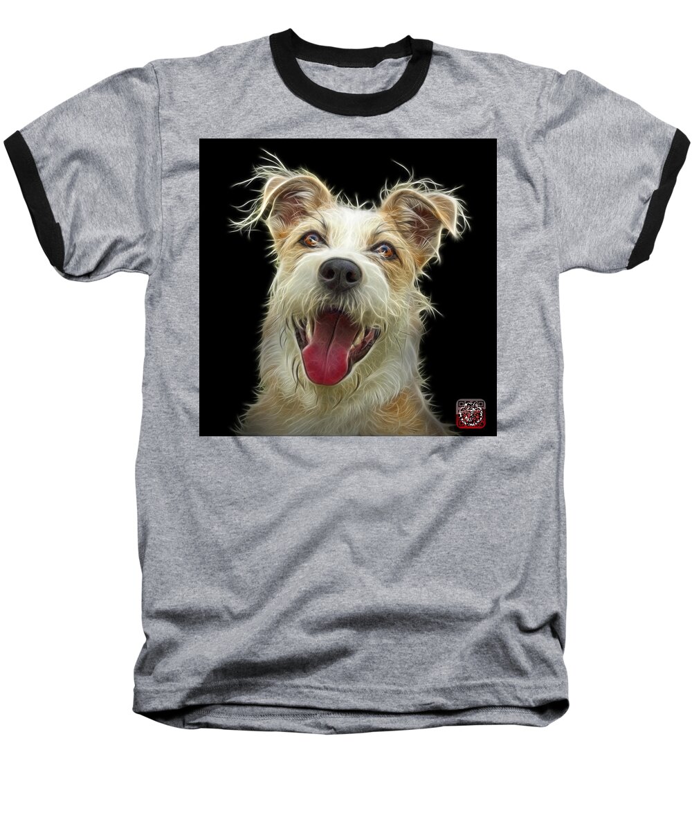Terrier Baseball T-Shirt featuring the painting Terrier Mix 2989 - BB by James Ahn