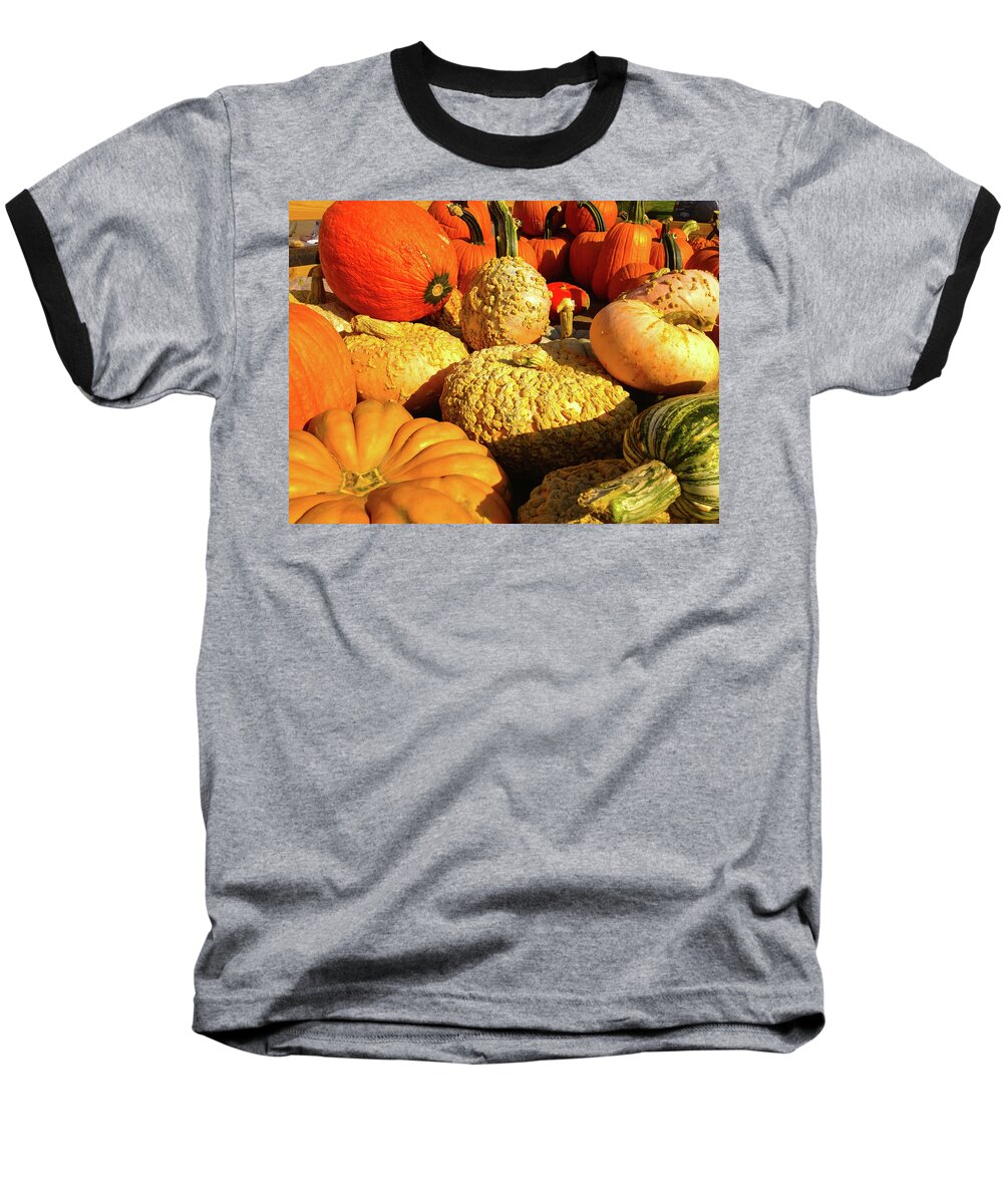 Pumpkin Baseball T-Shirt featuring the photograph Textures of Fall by Rod Seel