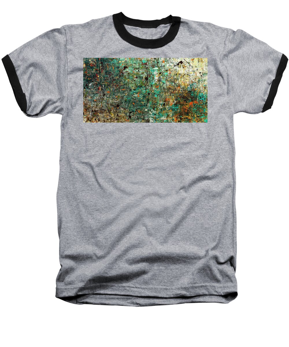 Abstract Art Baseball T-Shirt featuring the painting The Abstract Concept by Carmen Guedez
