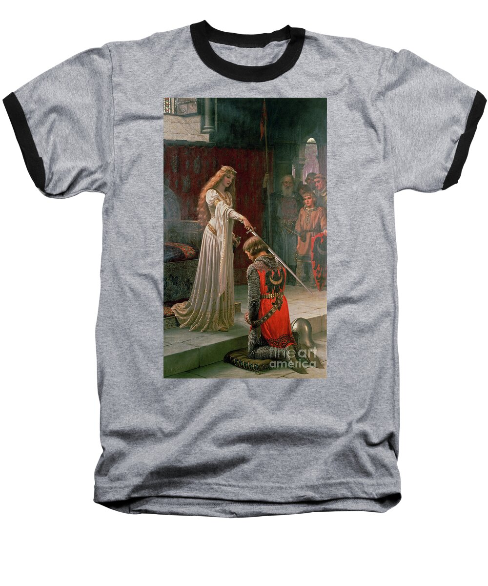 The Baseball T-Shirt featuring the painting The Accolade by Edmund Blair Leighton