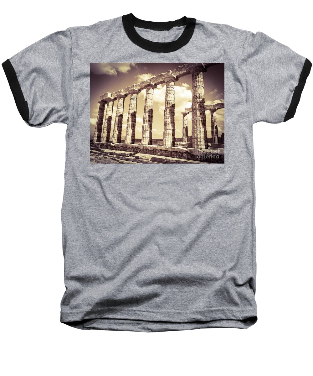 Temple Of Poseidon Baseball T-Shirt featuring the photograph The Beauty of The Temple of Poseidon by Denise Railey