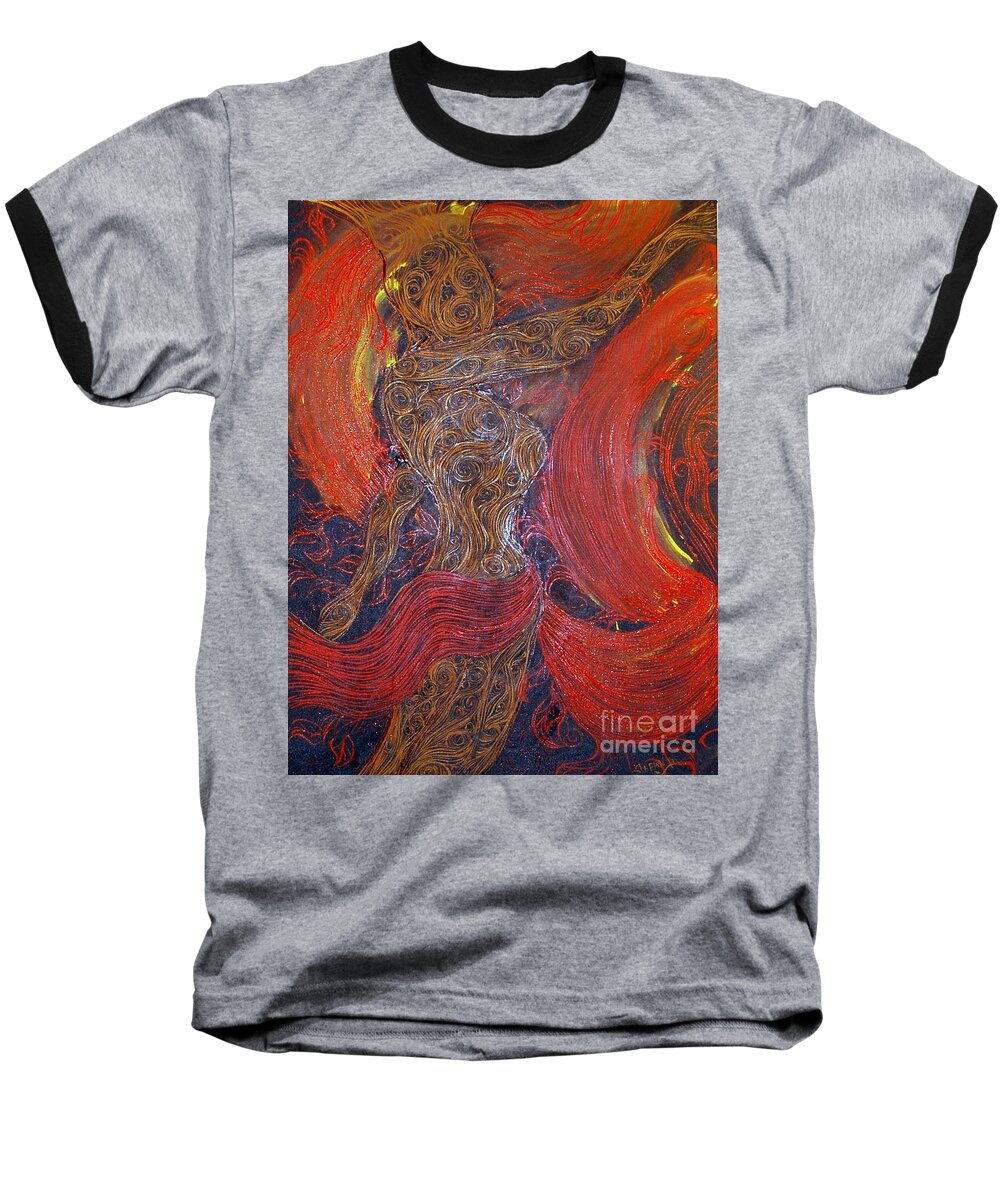 Tree Baseball T-Shirt featuring the painting The Belly Dancer by Stefan Duncan
