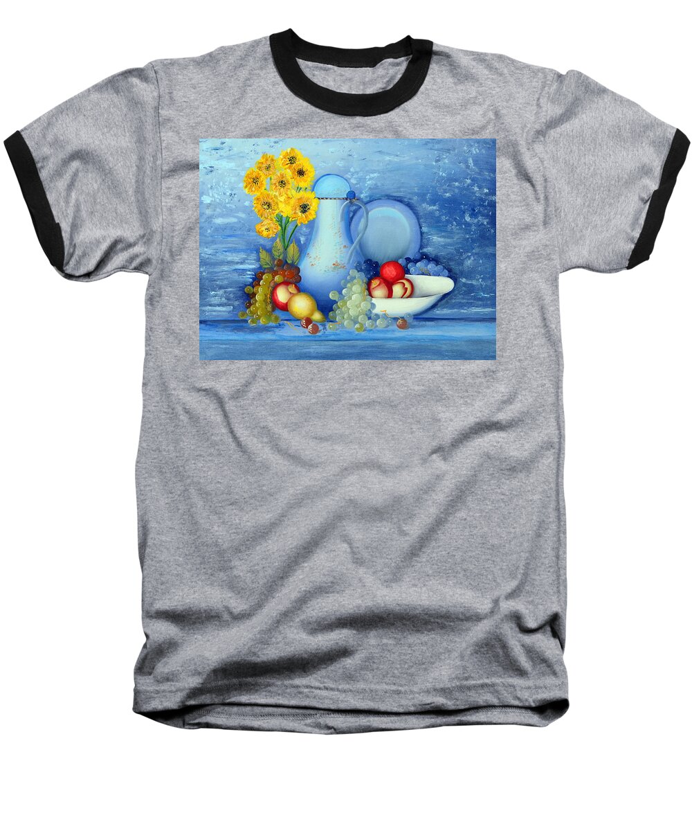 Blue Baseball T-Shirt featuring the painting The Blue Room... by Tanya Tanski