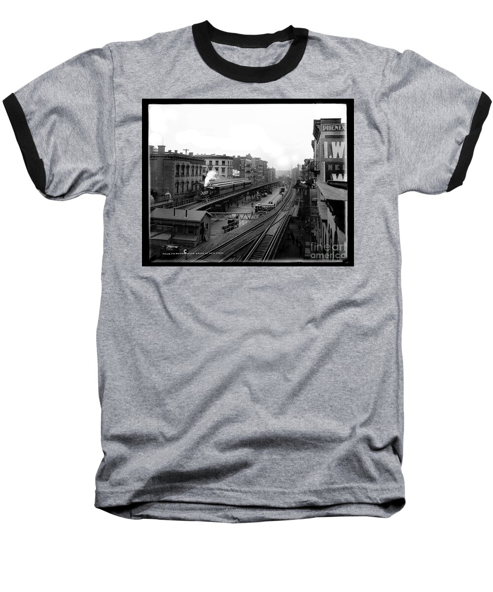 New York City Ambulance Baseball T-Shirt featuring the photograph The Bowery NYC by Jon Neidert