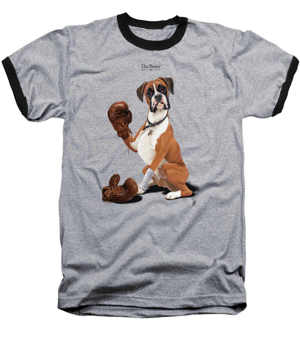 Illustration Baseball T-Shirt featuring the digital art The Boxer by Rob Snow