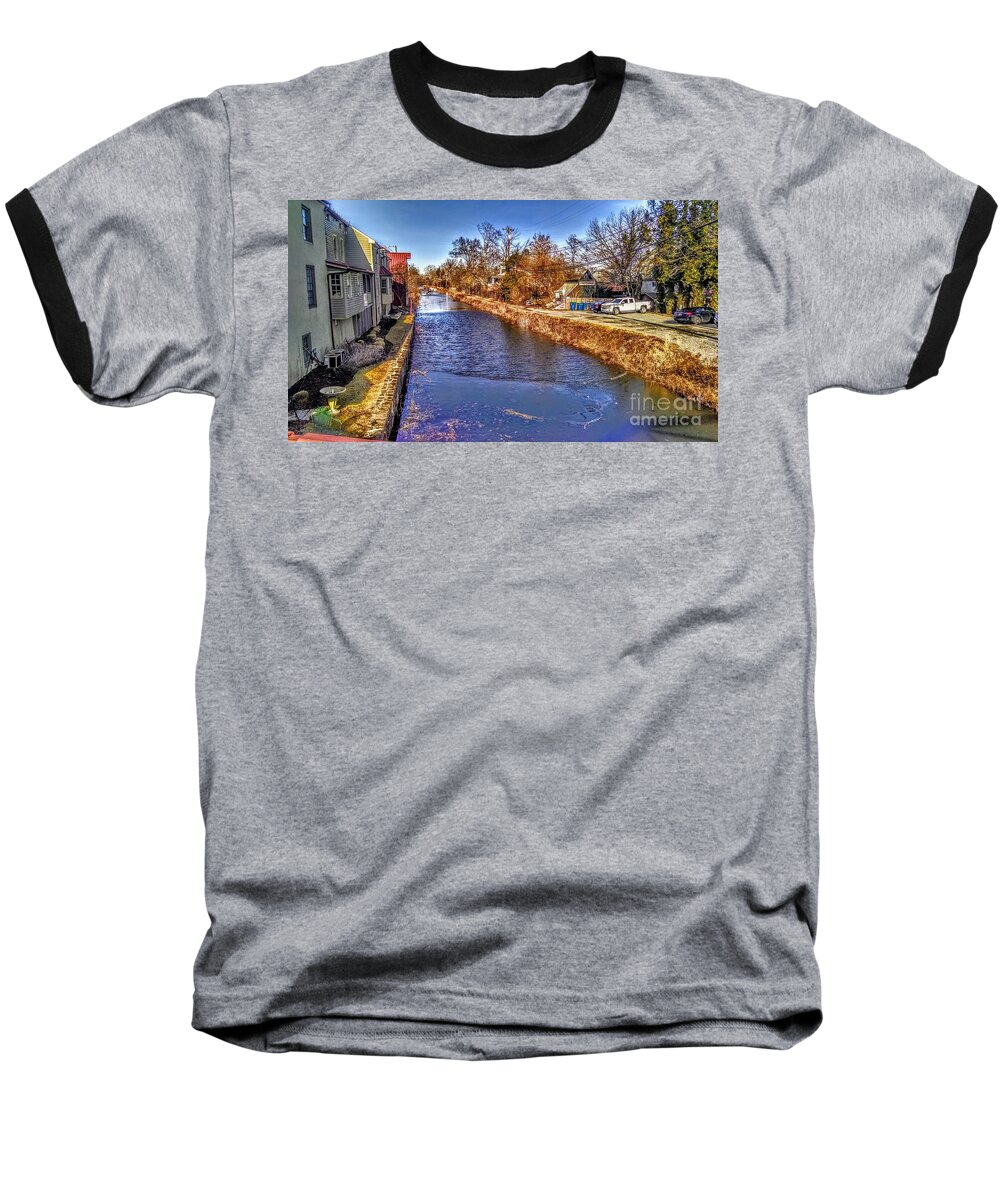 Winter Baseball T-Shirt featuring the photograph The Canal at New Hope in Winter by Christopher Lotito