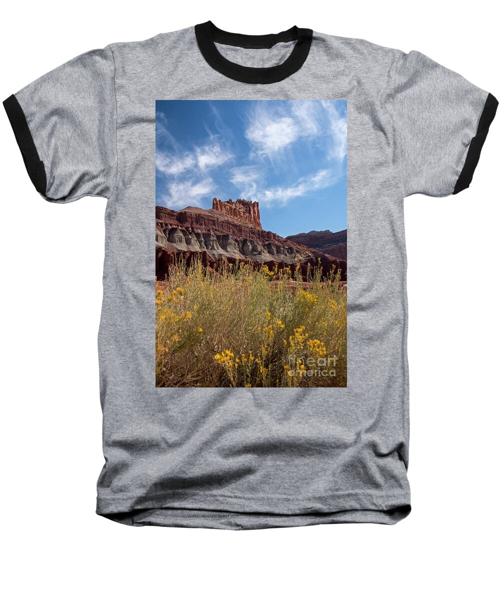 Castle Baseball T-Shirt featuring the photograph The Castle Capital Reef by Cindy Murphy - NightVisions